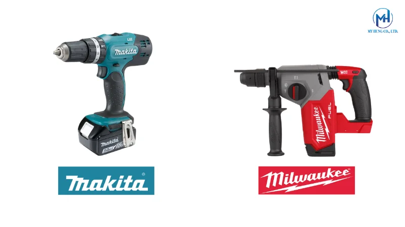 So sánh máy khoan búa Makita và Milwaukee