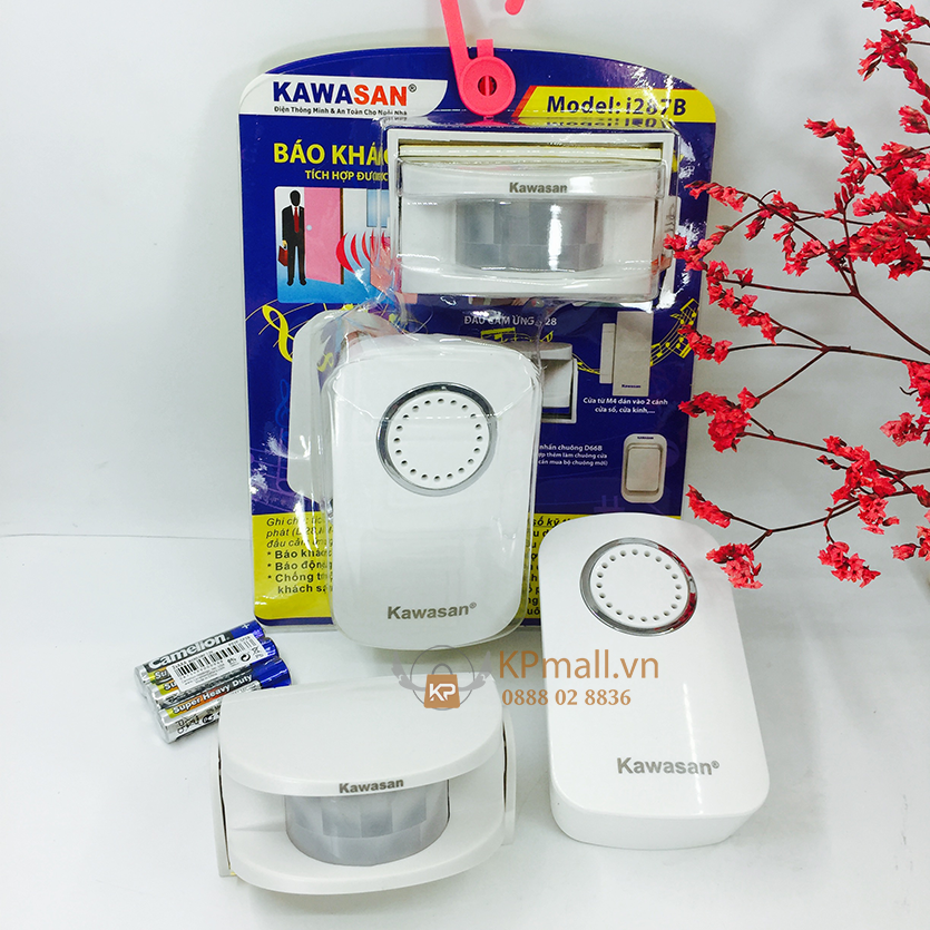 mua chuông báo khách không dây 2 mắt cảm ứng 2 chuông báo kawasan i287B ở đâu tốt nhất