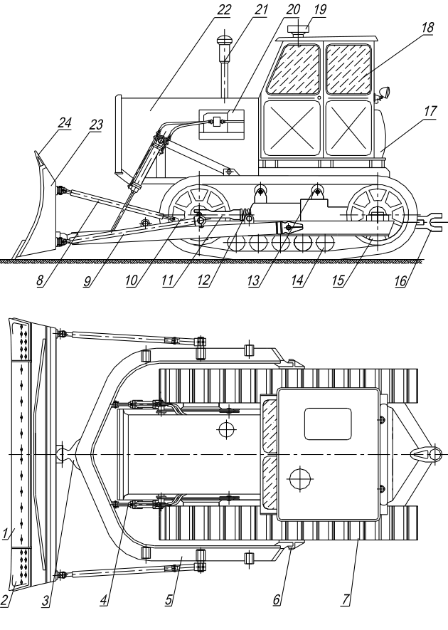 Các bộ phận của máy ủi