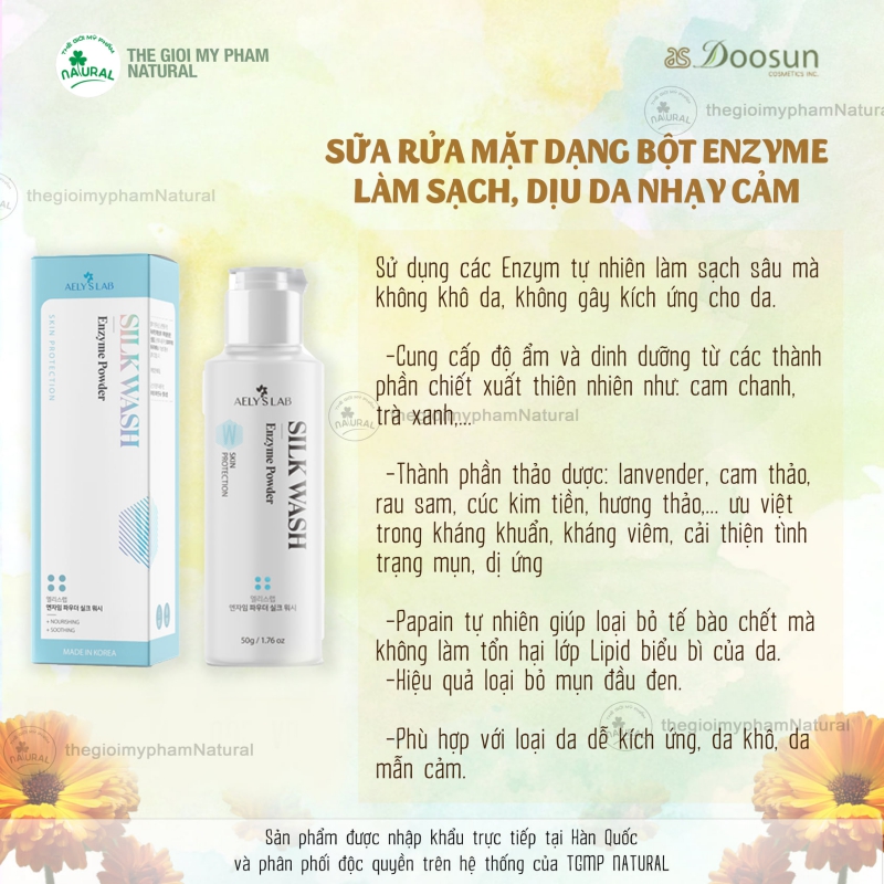 Sữa rửa mặt dạng bột enmyme Aely’s Lab chính hãng