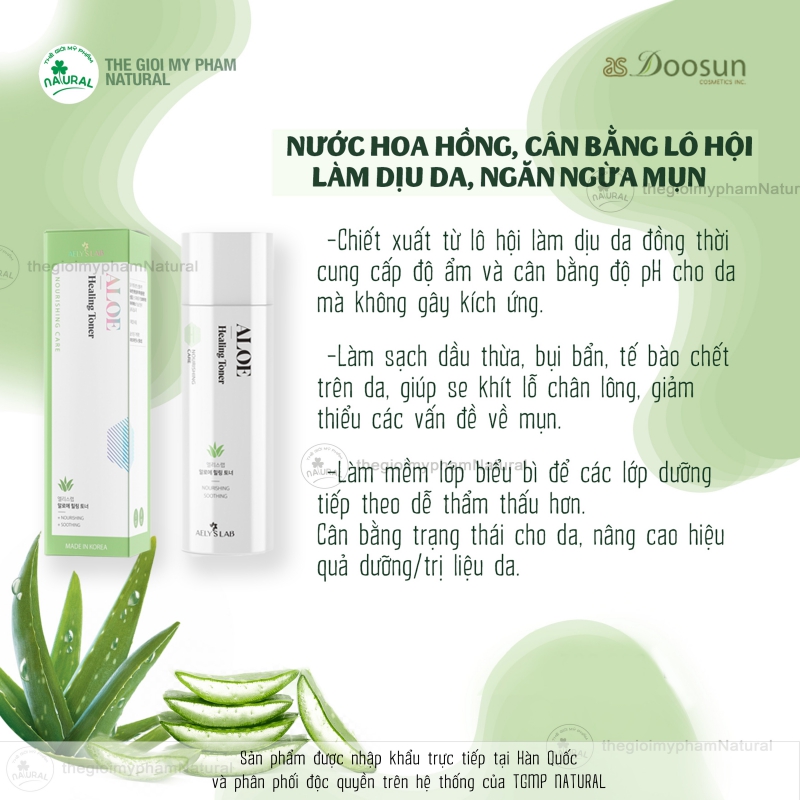 Nước hoa hồng cân bằng da chiết xuất từ lô hội