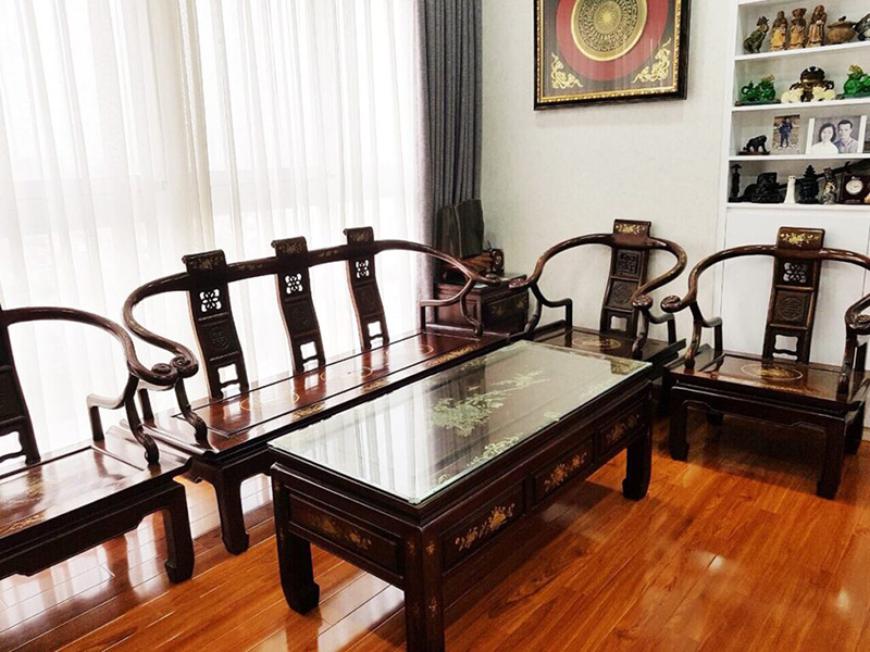 Bàn ghế gỗ trắc phòng khách