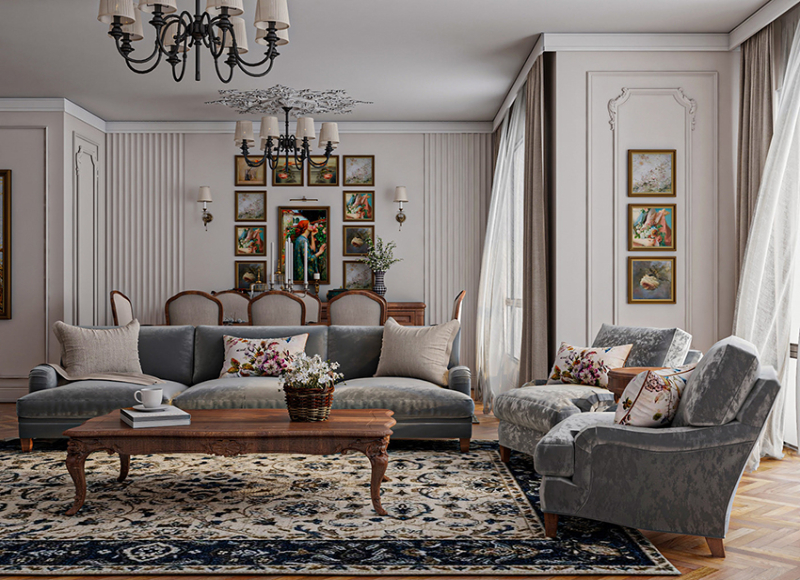 Những yếu tố chính trong thiết kế nội thất biệt thự tân cổ điển