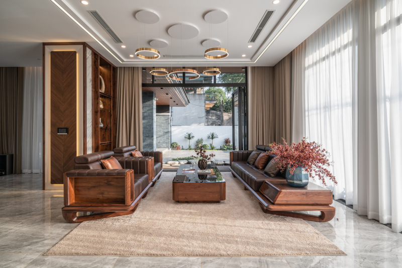 Nội thất gỗ phòng khách sang trọng