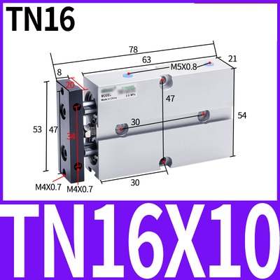 Xi lanh khí nén TN16x10/20/25/30/35/40/50/60/70/75/100S Chính hãng