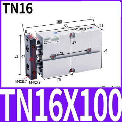 Xi lanh khí nén TN16x10/20/25/30/35/40/50/60/70/75/100S Chính hãng