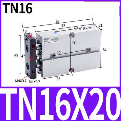 Xi lanh khí nén TN16x10/20/25/30/35/40/50/60/70/75/100S Chính hãng