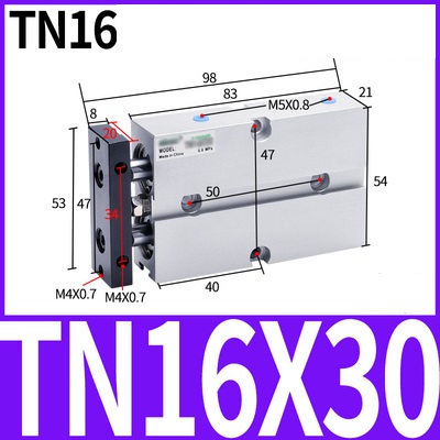 Xi lanh khí nén TN16x10/20/25/30/35/40/50/60/70/75/100S Chính hãng