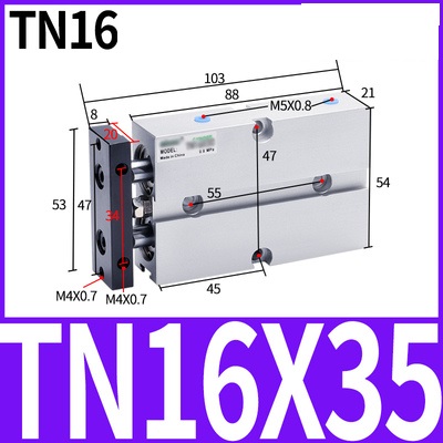 Xi lanh khí nén TN16x10/20/25/30/35/40/50/60/70/75/100S Chính hãng