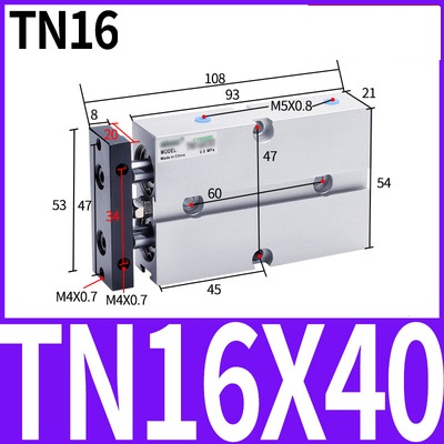 Xi lanh khí nén TN16x10/20/25/30/35/40/50/60/70/75/100S Chính hãng