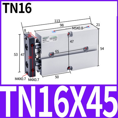 Xi lanh khí nén TN16x10/20/25/30/35/40/50/60/70/75/100S Chính hãng