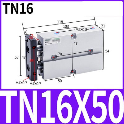 Xi lanh khí nén TN16x10/20/25/30/35/40/50/60/70/75/100S Chính hãng