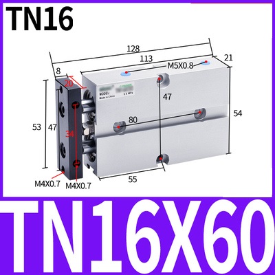 Xi lanh khí nén TN16x10/20/25/30/35/40/50/60/70/75/100S Chính hãng