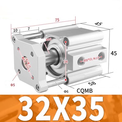 Xi lanh SMC CQMB32-5/10/15/20/25/30/35/40/45/50/75/100