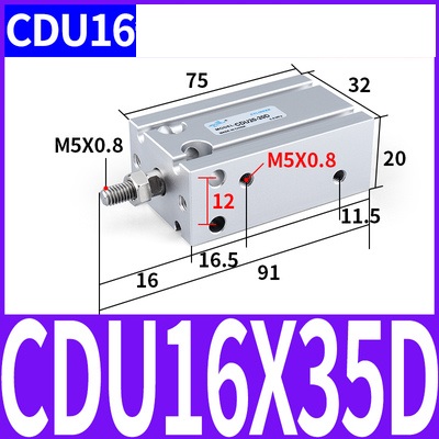 Xi lanh CDU16-5/10/15/20/25/30/35/40/45/50D