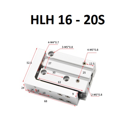 Xi lanh trượt HLH 16 Series