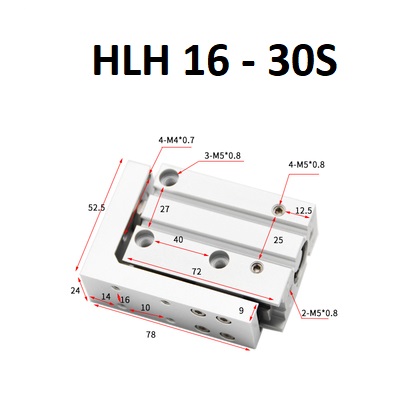 Xi lanh trượt HLH 16 Series