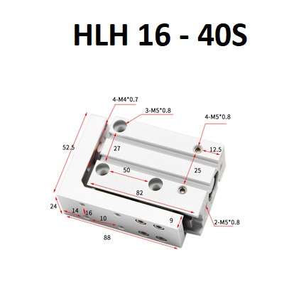 Xi lanh trượt HLH 16 Series