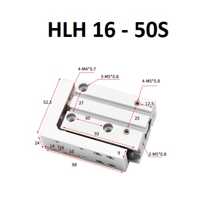 Xi lanh trượt HLH 16 Series
