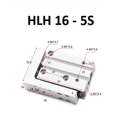 Xi lanh trượt HLH 16 Series