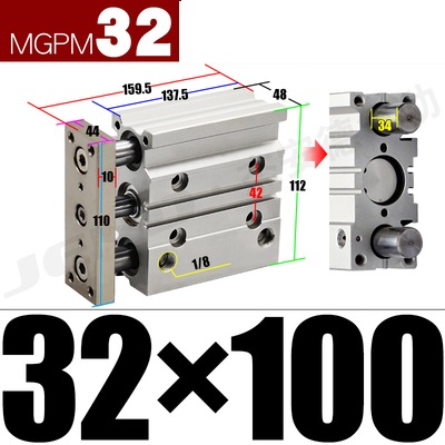 Xi lanh MGPM32-10/20/30/40/50/60/75/100/150Z/175/200/250Z