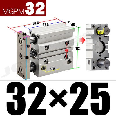 Xi lanh MGPM32-10/20/30/40/50/60/75/100/150Z/175/200/250Z