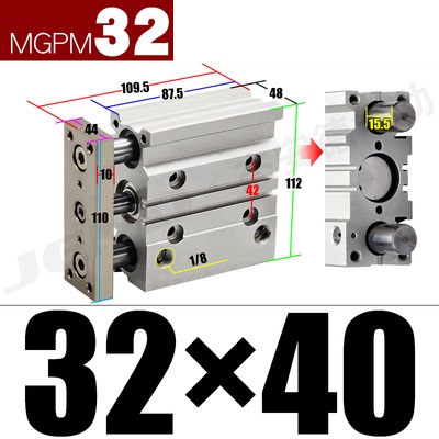 Xi lanh MGPM32-10/20/30/40/50/60/75/100/150Z/175/200/250Z