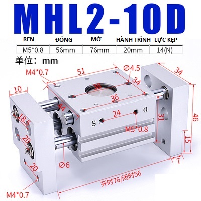 Xi lanh kẹp MHL2 Series SMC Chính hãng