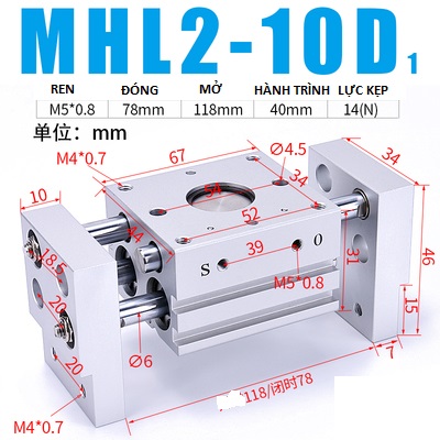 Xi lanh kẹp MHL2 Series SMC Chính hãng