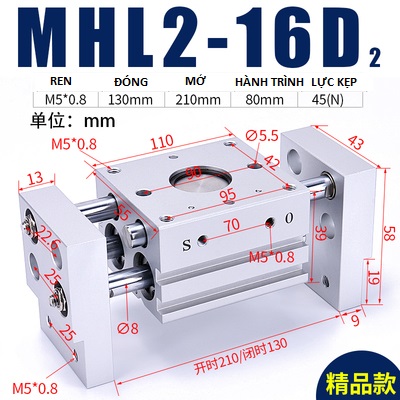 Xi lanh kẹp MHL2 Series SMC Chính hãng