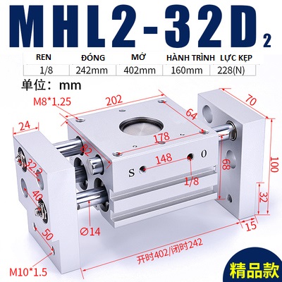 Xi lanh kẹp MHL2 Series SMC Chính hãng