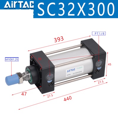 Xi lanh SC32x25/50/75/100/125/150/175/200/250/300/350/400/450/500S Chính hãng