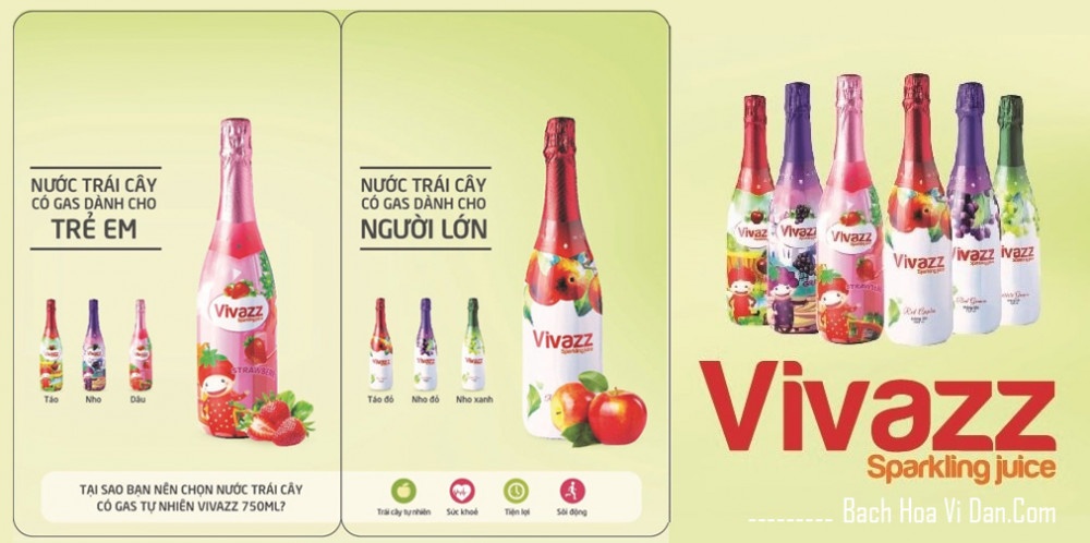Nước ép trái cây Vivazz sản phẩm của Vang Đà Lạt