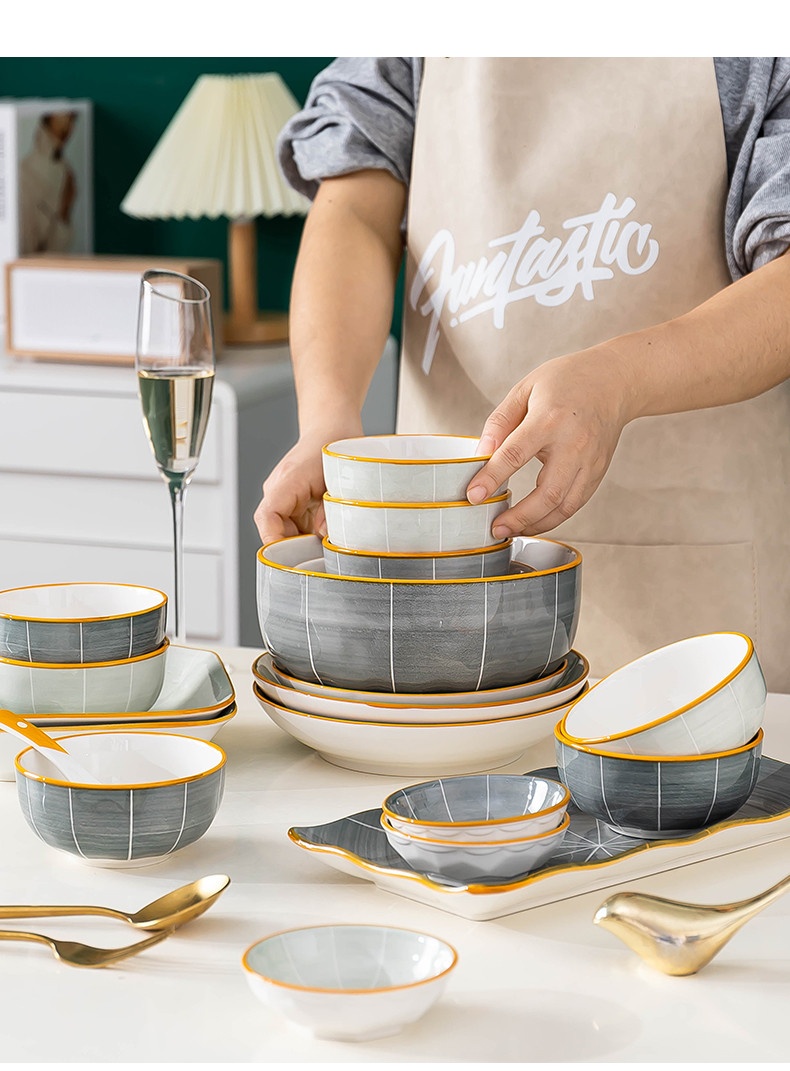 Bộ bát đĩa sứ Indochine BDI n8