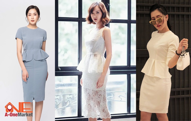 Chân váy bút chì với áo peplum