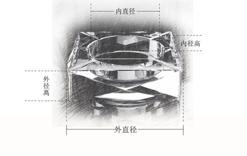 Gạt tàn hình vuông vát cạnh GTVC n7