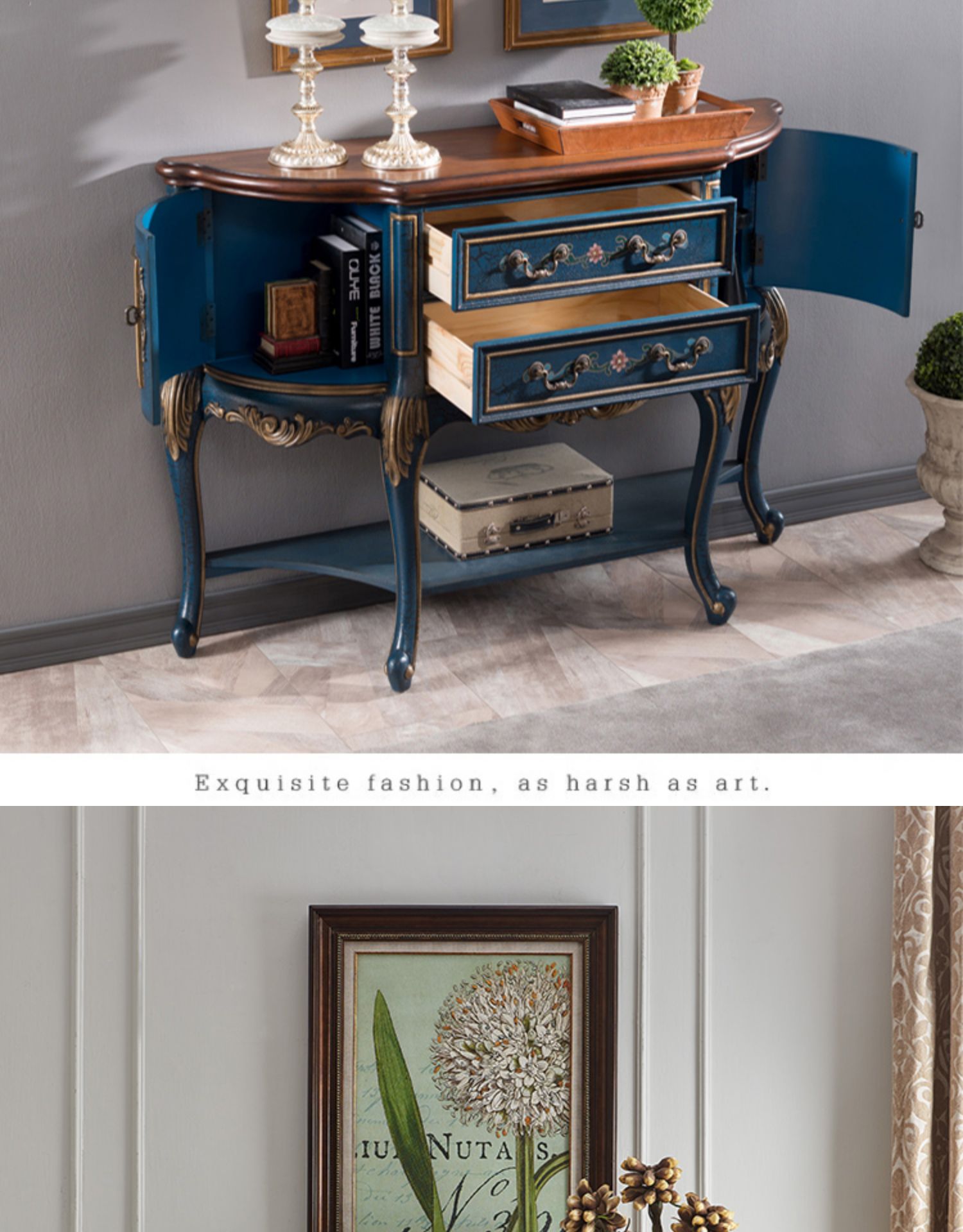 Tủ trưng bày hình bán nguyệt kiểu Pháp TTBN n17