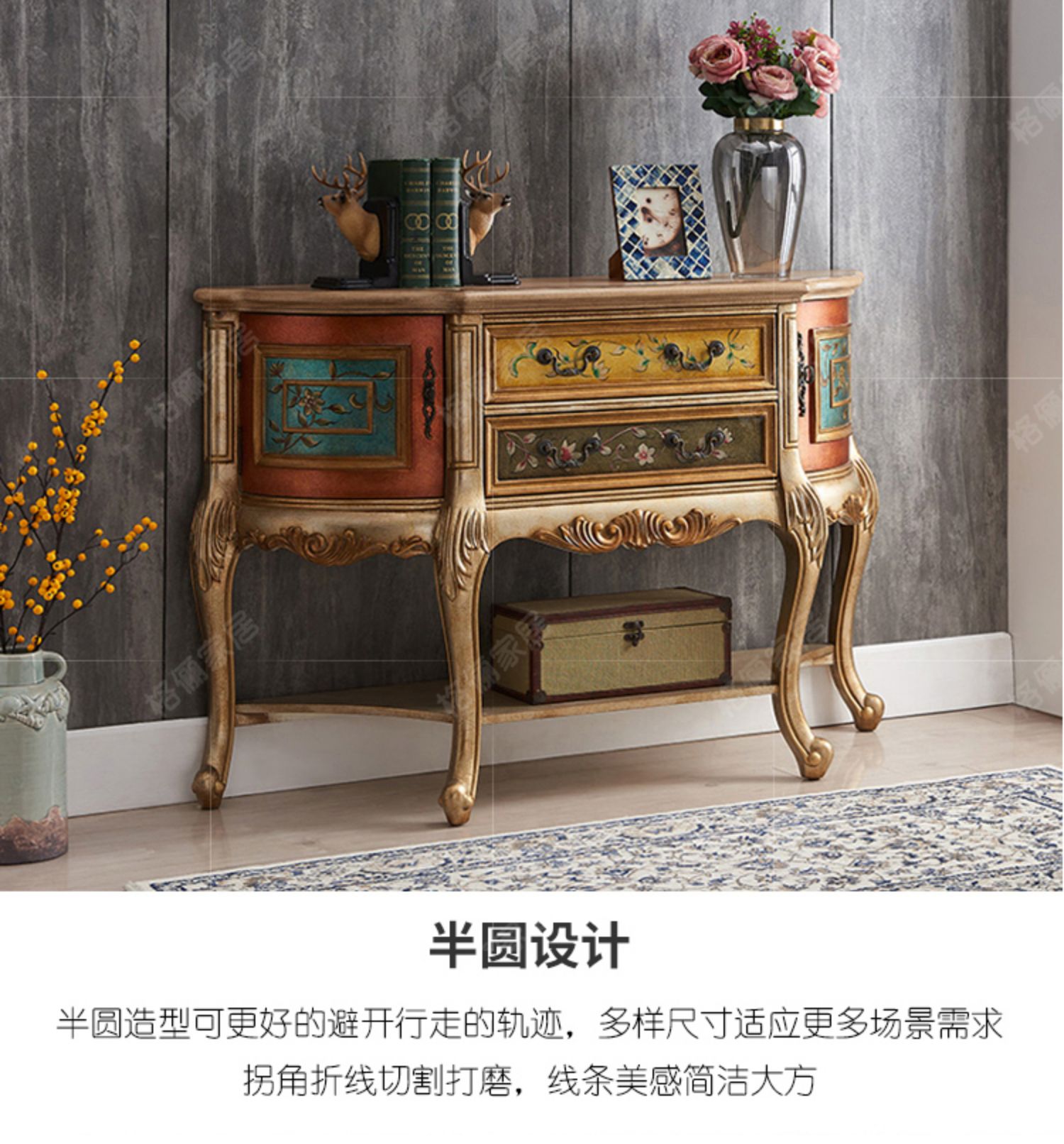 Tủ trưng bày hình bán nguyệt kiểu Pháp TTBN n8