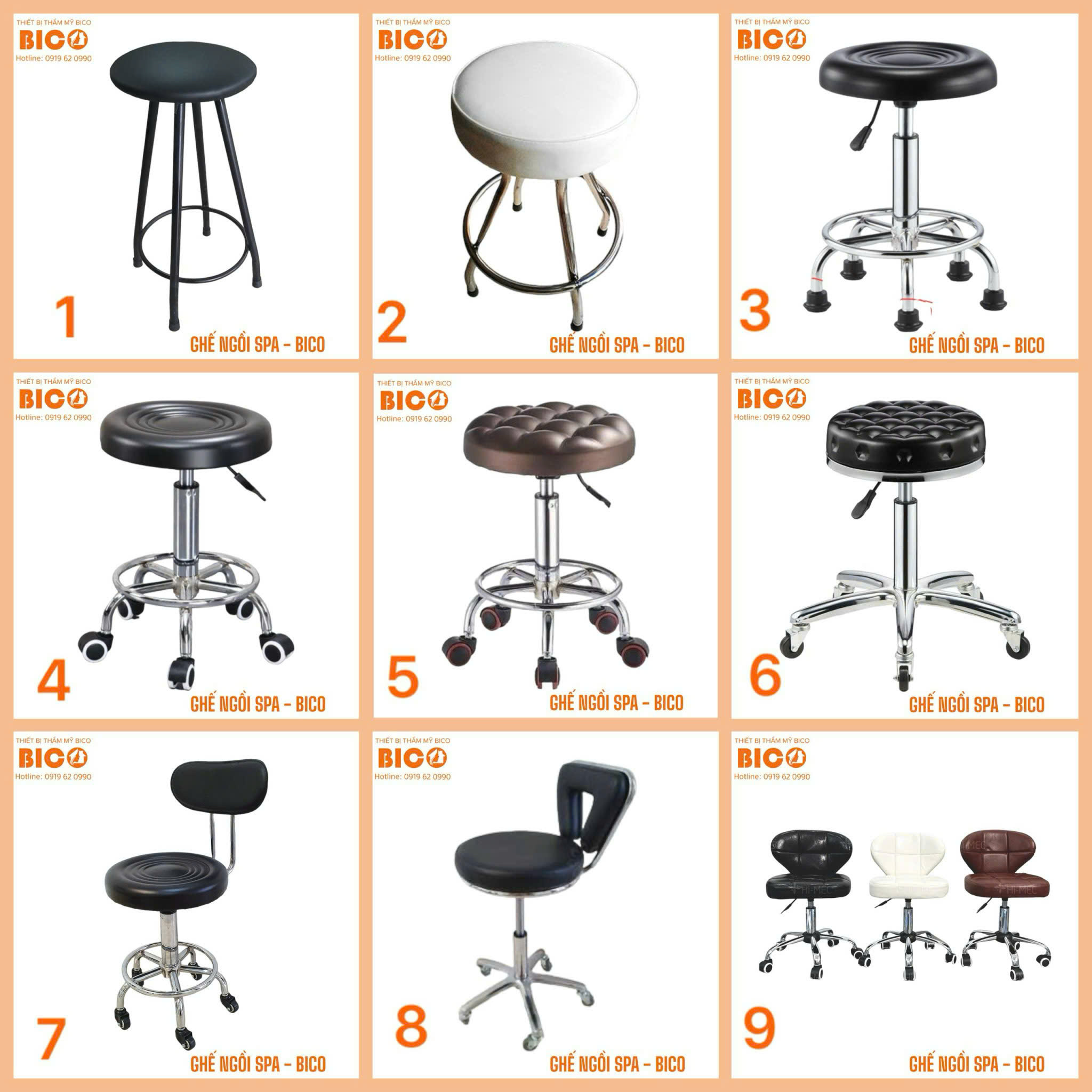 9 Loại Ghế Xoay Spa Được Dùng Nhiều Nhất Năm Nay