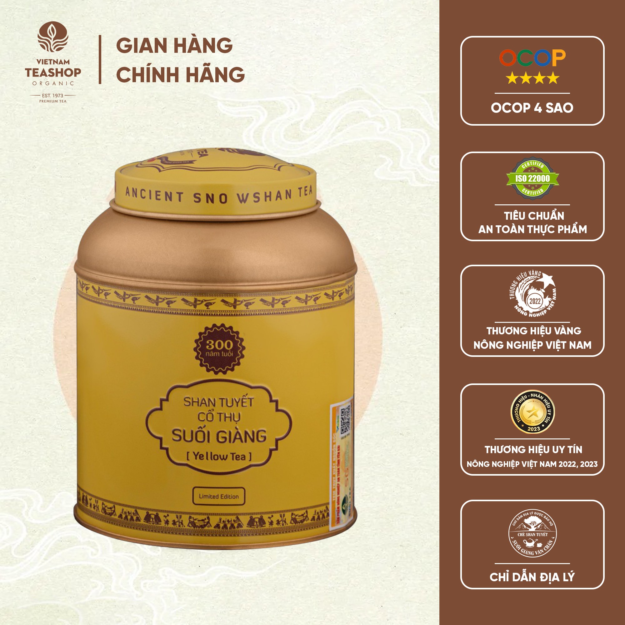 Hoàng Trà Shan Tuyết Cổ Thụ Suối Giàng - Hũ 85g