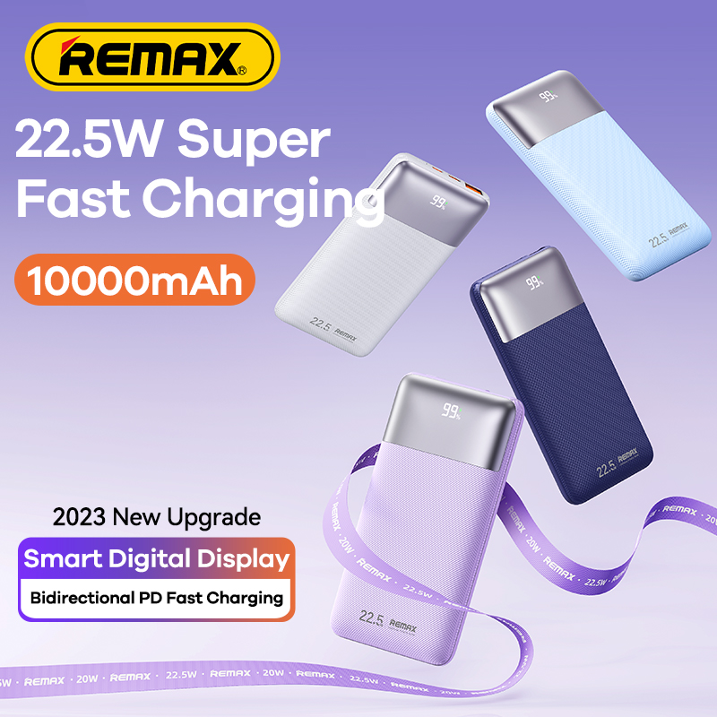 Pin sạc nhanh 22.5w Remax RPP-5 10.000mAh , sạc dự phòng PD QC3.0 CÓ MÀN HÌN LCD chính hãng [BH 1 năm]