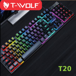 BÀN PHÍM T-WOLF T20, USB, LED, 104 GAMING CHÍNH HÃNG [BH 1 NĂM]