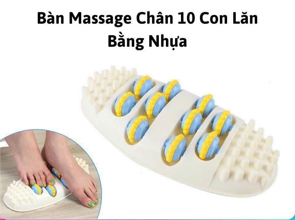 Bàn lăn massage chân 10 bánh giúp lưu thông máu, massage chân thư giãn [BH: NONE]
