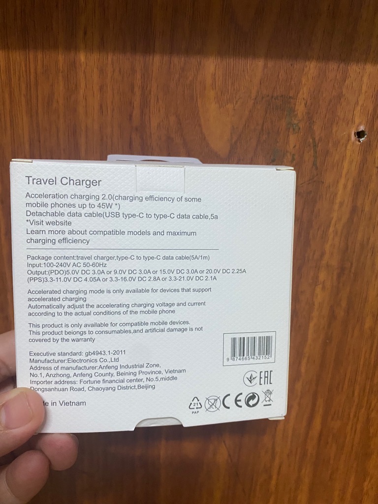 Bộ sạc nhanh 45w Samsung TYPE C TRAVEL ADAPTER {Cóc 45w, Model TA-845; cáp M401D 2 đầu type c (c-c) sạc nhanh 5A} [BH: 3 Tháng]