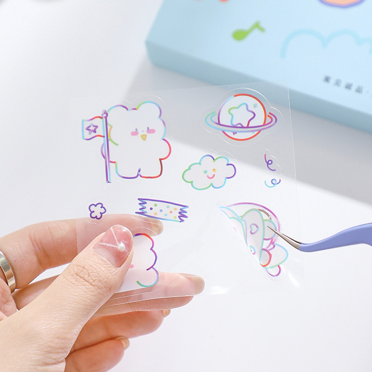 Hộp / Set 100 Miếng Dán Sticker cute trang trí dán tập vở bình nước bút nước cho bé