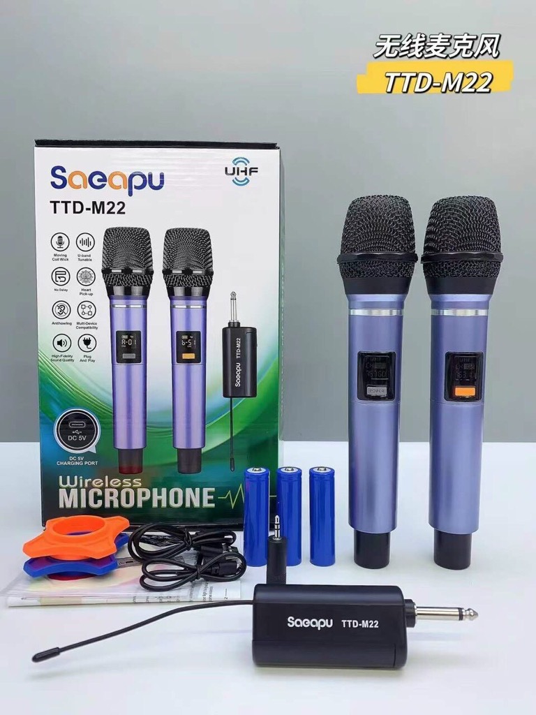 Micro đa năng bộ 2 mic TTD-M22 UHF có màn hình chính hãng [BH 3 tháng]