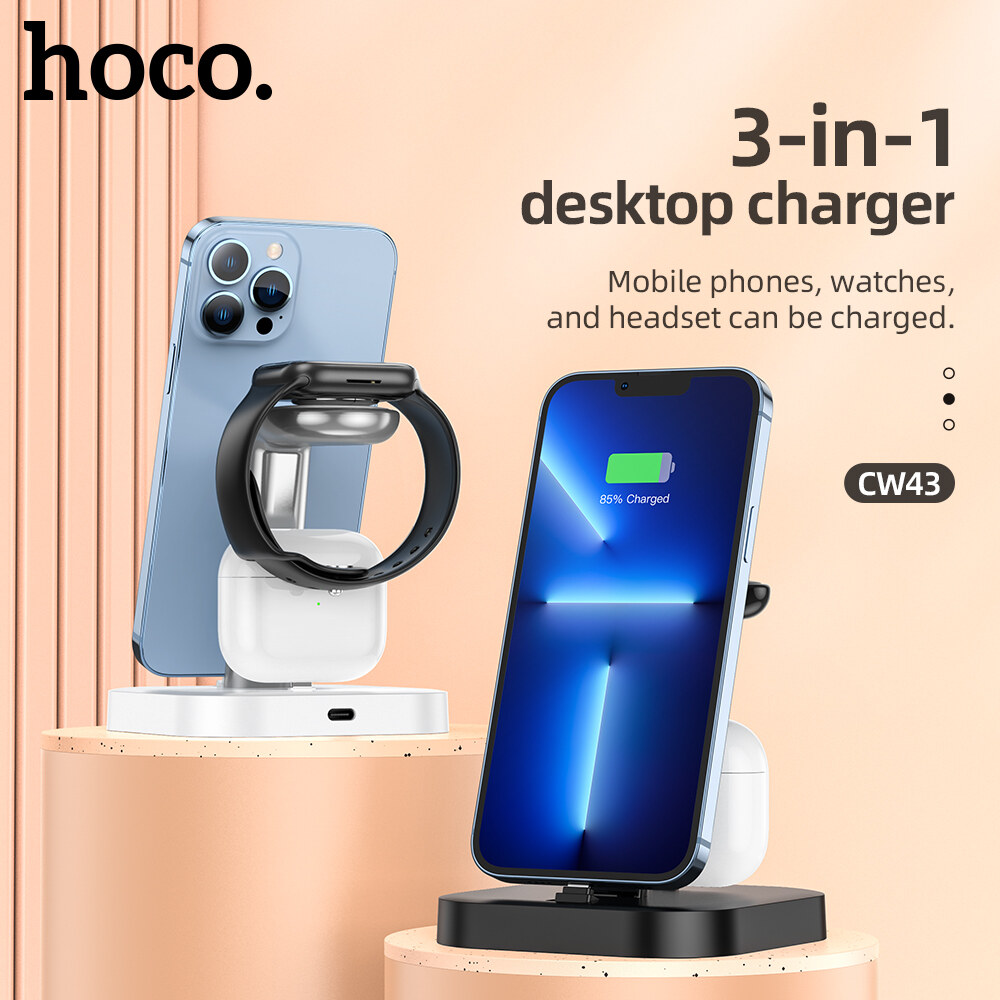 Đế sạc không dây 3in1 HOCO CW43 chính hãng [BH: 1 NĂM]