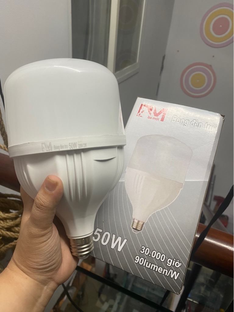 Bóng đèn led BULB trụ 50W hàng công TY BM siêu sáng 220V-23K chống nước [BH 1 tháng]