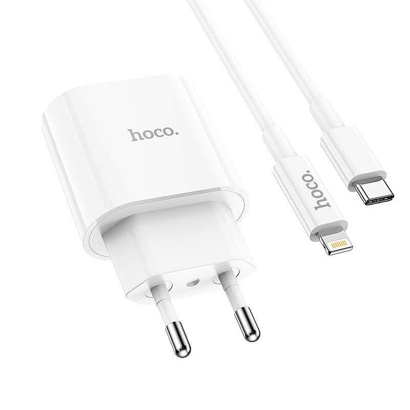 Bộ sạc nhanh 20W Hoco C94A (c-l) PD kèm cáp Type C ra iPhone Lightning, cóc 1 cổng type-c chính hãng [BH 1 năm]