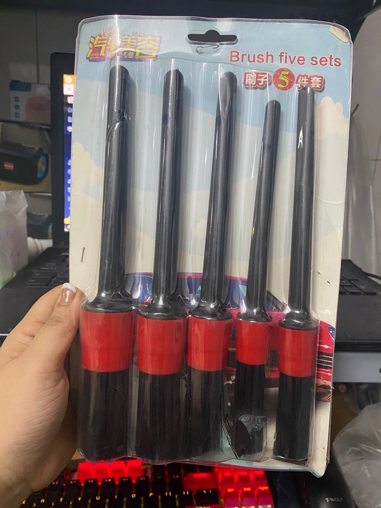 {Vỉ nhựa xịn} Bộ 5 cọ/ chổi vệ sinh xe hơi tiện lợi BRUSH FIVE SETS [BH: NONE] / pktn sale